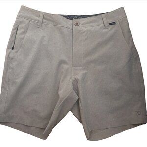 7 Diamonds Dynamic Performance Shorts Heathered Tan Mens Size 29 Athletic